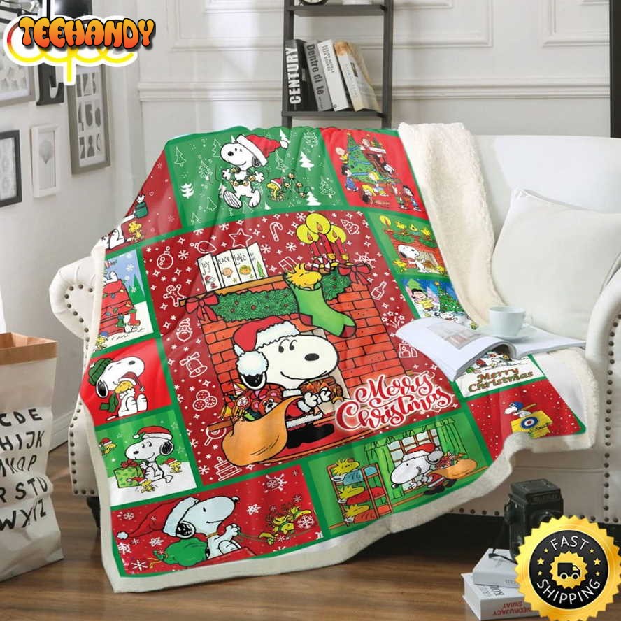 Cartoon Snoopy Christmas Fan Made All Season 3D Snoopy Blanket