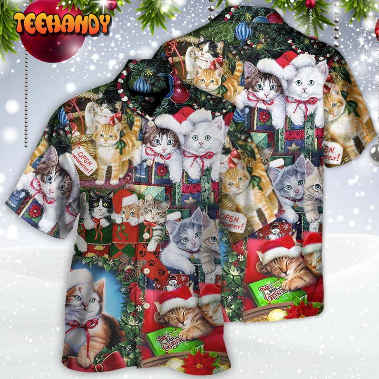 Cat Christmas Tree Merry Xmas Hawaiian Shirt