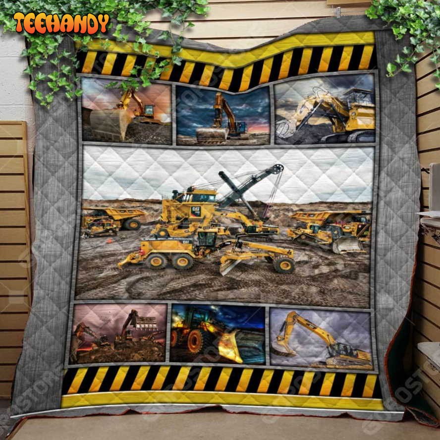 Caterpillars Heavy Equipment Like 3D Customized Quilt Blanket