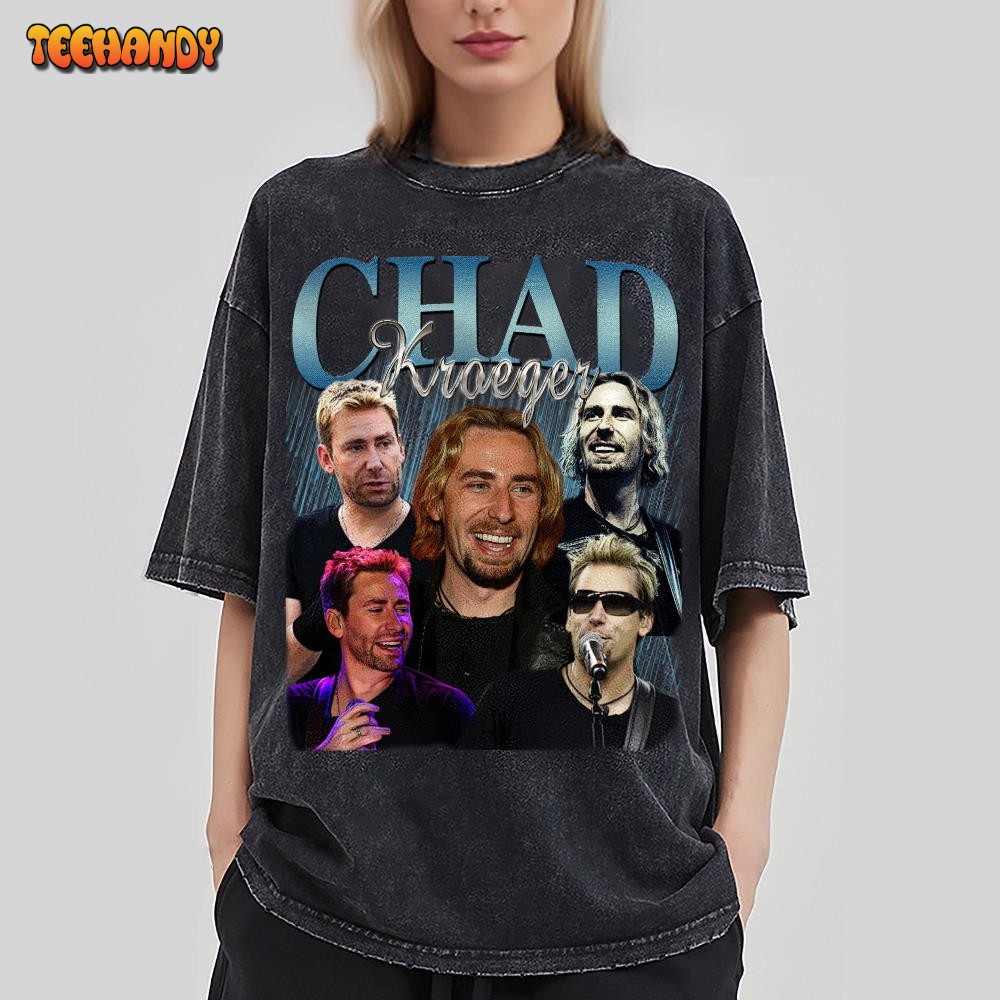 Chad Kroeger Vintage Washed T-Shirt, Pop Rock Band Homage Graphic T Shirt