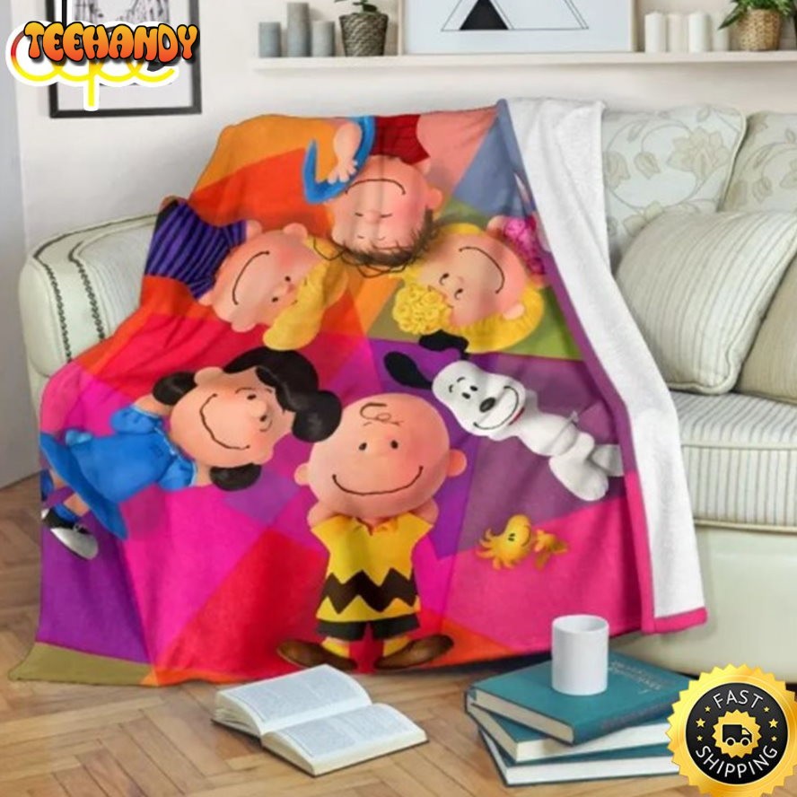 Charlie Brown And Snoopy Family And Woodstock 3D Full Blanket