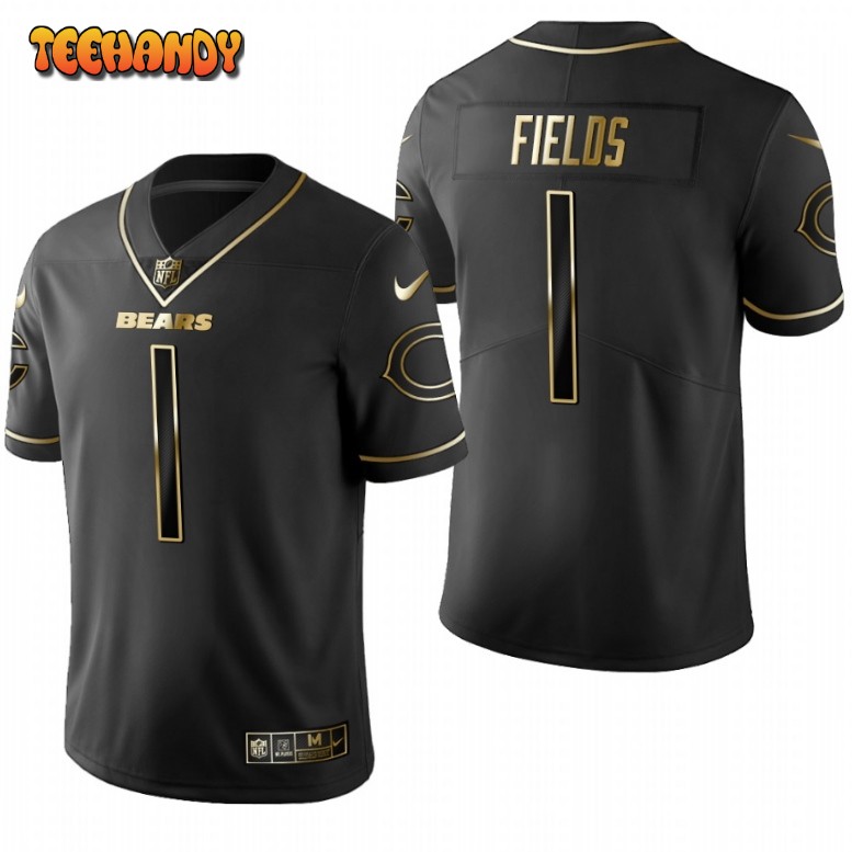 Chicago Bears Justin Fields Black Golden Limited Jersey