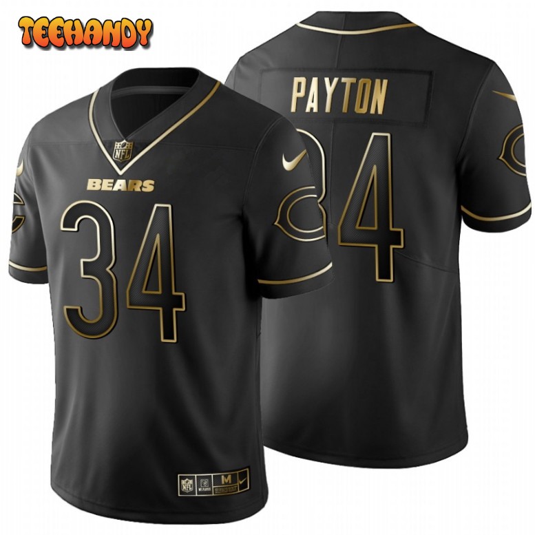 Chicago Bears Walter Payton Black Golden Limited Jersey