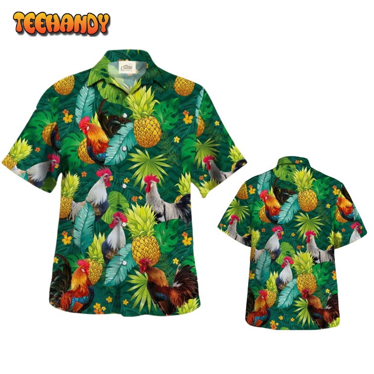 Chicken Hawaiian Shirt, Rooster Hawaiian Shirt, Chicken Hawaiian Shirts