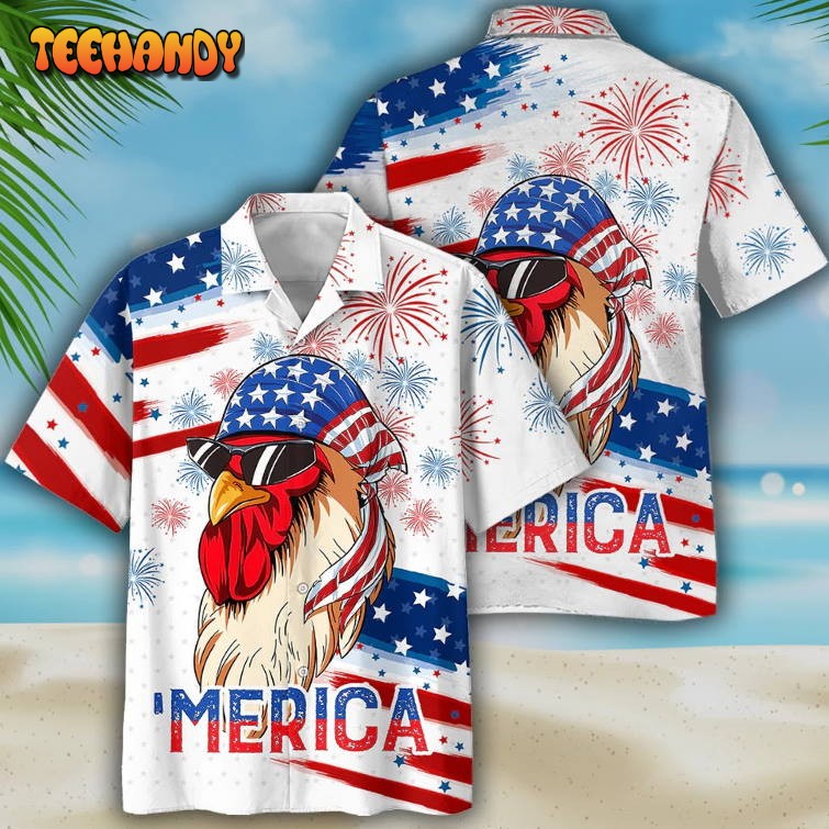 Chicken Hawaiian Shirts, Independence Day Funny Hawaii Shirt