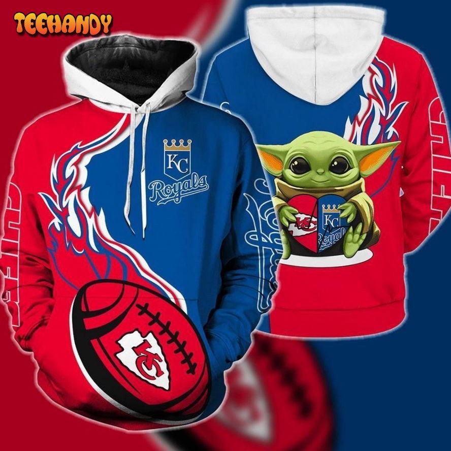 CHIEFS ROYALS BABY YODA LOVE 3D Hoodie All Over Printed Hoodie