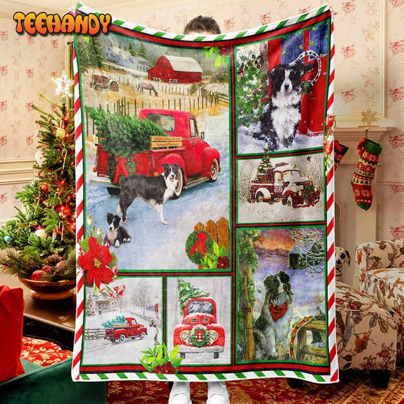Christmas Blanket Truck Christmas Tree Blanket Border Shepherd