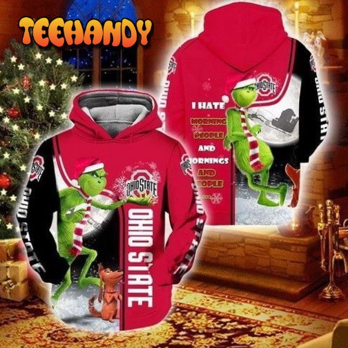 Christmas Grinch Ohio State Buckeyes 3D Hoodie All Over Print