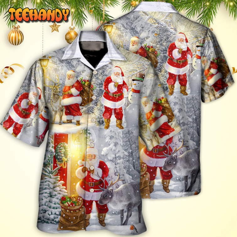Christmas Santa Claus Lover Animal Light Story Hawaiian Shirt