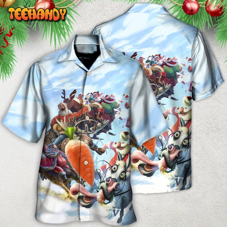 Christmas Santa Happy Funny Christmas Hawaiian Shirt