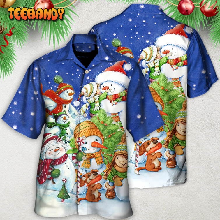 Christmas Snowman Merry Christmas Night Hawaiian Shirt