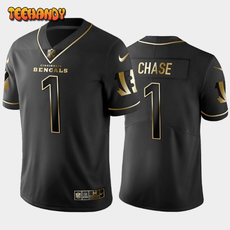 Cincinnati Bengals Ja’Marr Chase Black Golden Limited Jersey