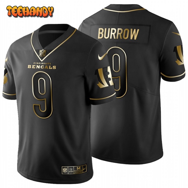 Cincinnati Bengals Joe Burrow Black Golden Limited Jersey