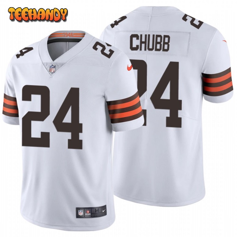 Cleveland Browns Nick Chubb White Limited Jersey