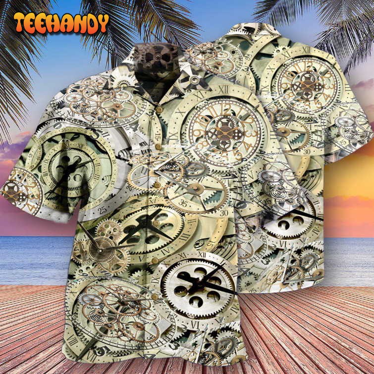 Clock One Speed One Gear Clock With Vintage Style Hawaiian Shirt