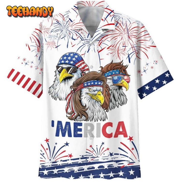 Cool American Eagle On Hawaiian Shirt Short Sleeve Independence