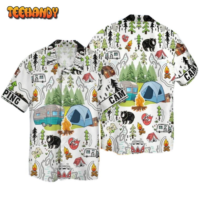 Cool Camping Hawaiian Shirt Camp Aloha Beach Camping Hawaiian Shirts