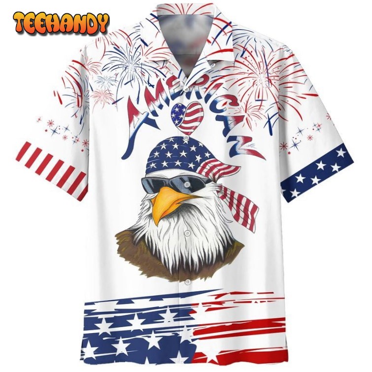 Cool Eagle American Hawaiian Shirt For Dad Husband Independence’S Day