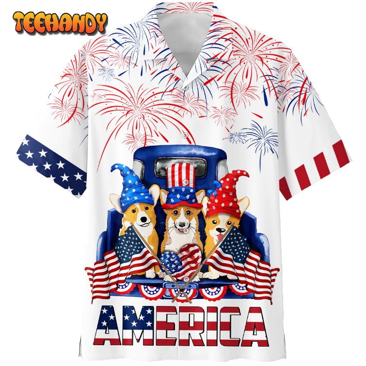 Corgi Hawaiian Shirt Full Independence Day Funny Dog America On Hawaii