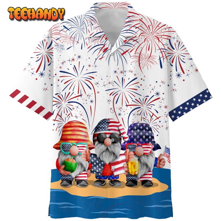 Cute Lovely Gnome Independece Day Hawaiian Shirts Gnomes Patriotic