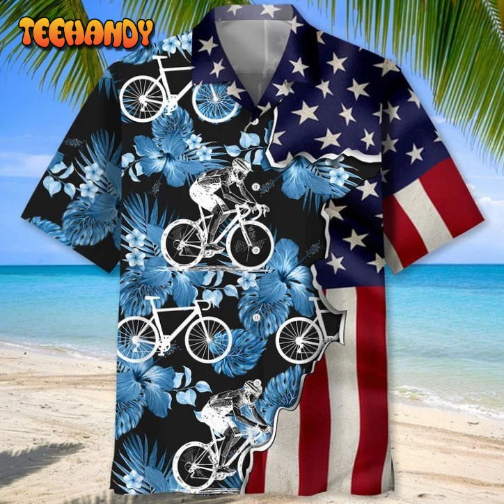 Cycling Tropical Usa Flag Hawaiian Shirts For Men And Woman 3D Full Print