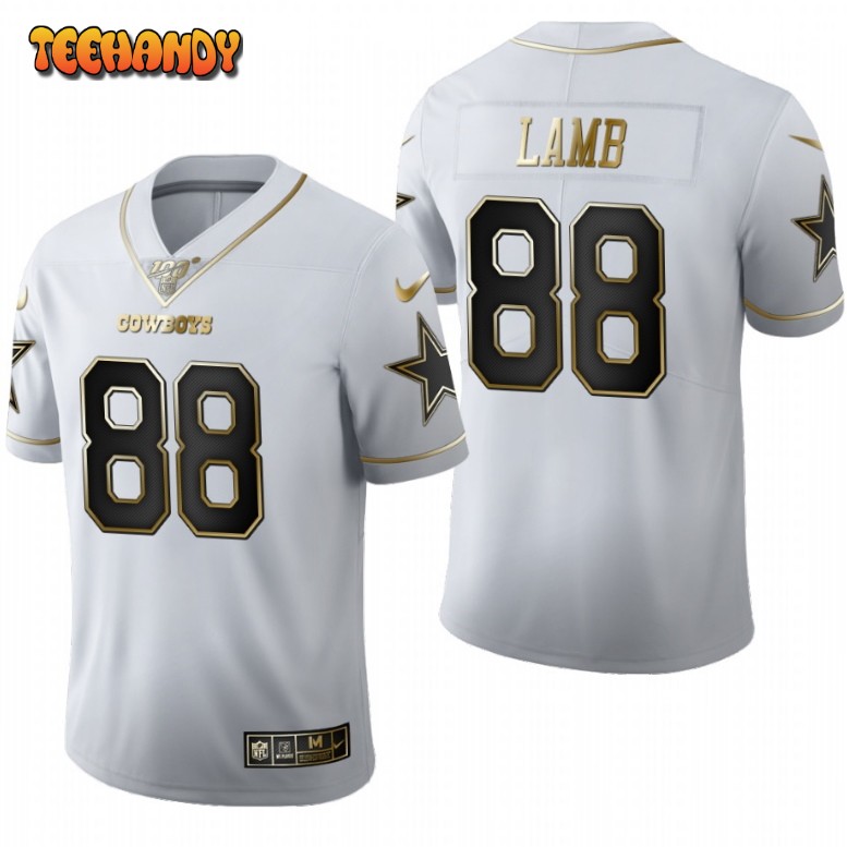 NFL_Jerseys Jersey Dallas''Cowboys''women Football CeeDee Lamb White  Golden''nfl 