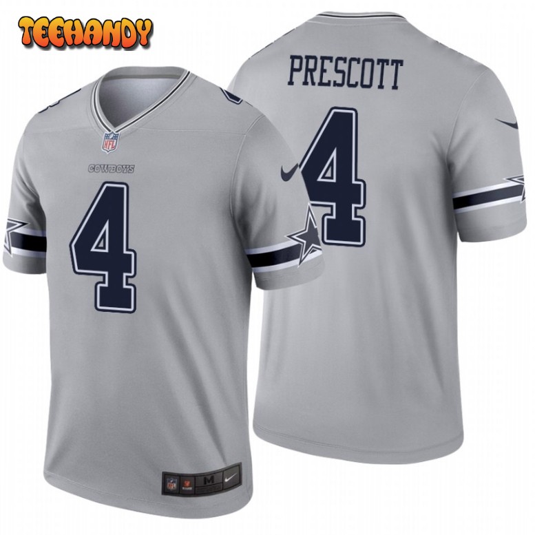 Dallas Cowboys Dak Prescott Gray Inverted Limited Jersey