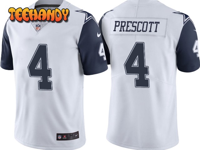 Dallas Cowboys Dak Prescott White Color Rush Limited Jersey