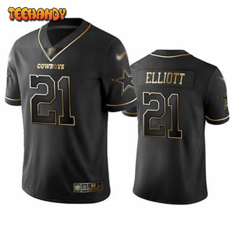 Dallas Cowboys Ezekiel Elliott Black Golden Limited Jersey