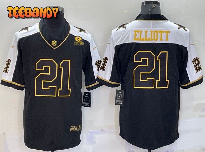 Dallas Cowboys Ezekiel Elliott Thanksgiving Black Gold Limited Jersey