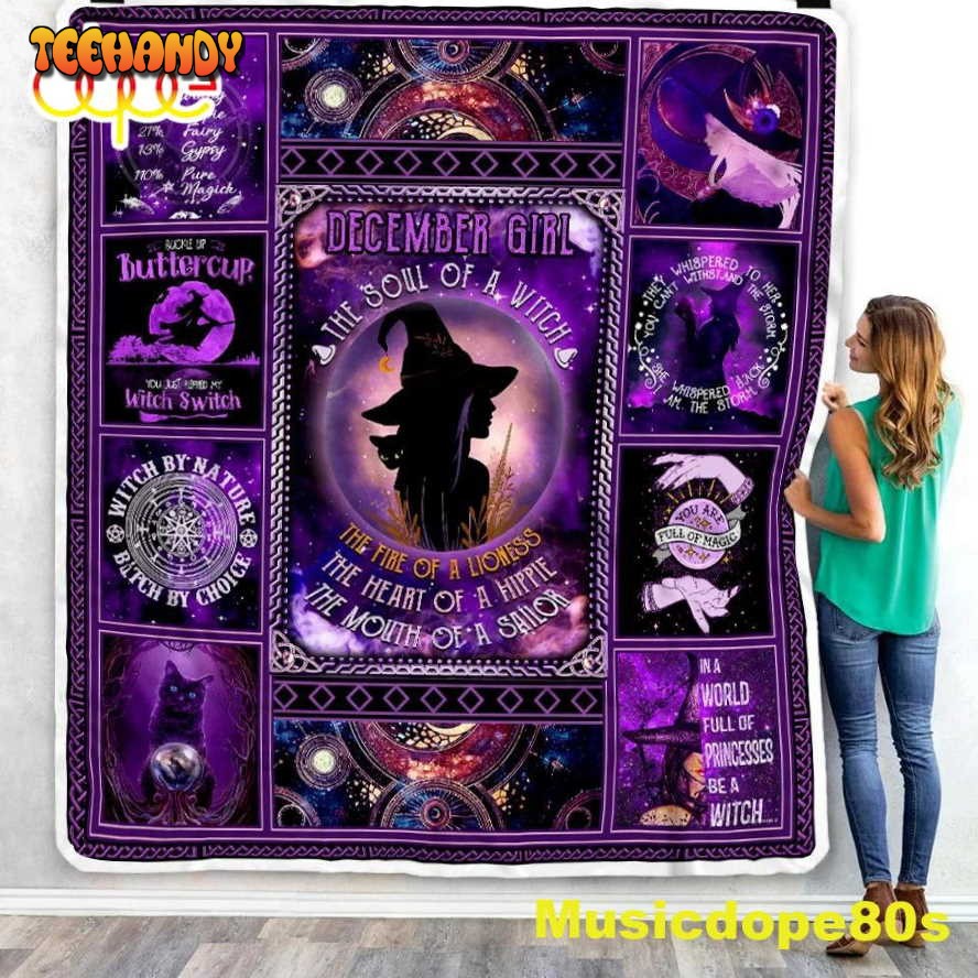 December The Soul Of A Witch Halloween Sofa Fleece Throw Blanket