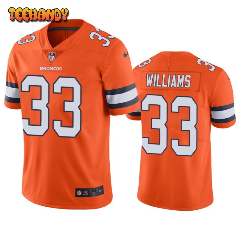 Denver Broncos Javonte Williams Orange Color Rush Limited Jersey