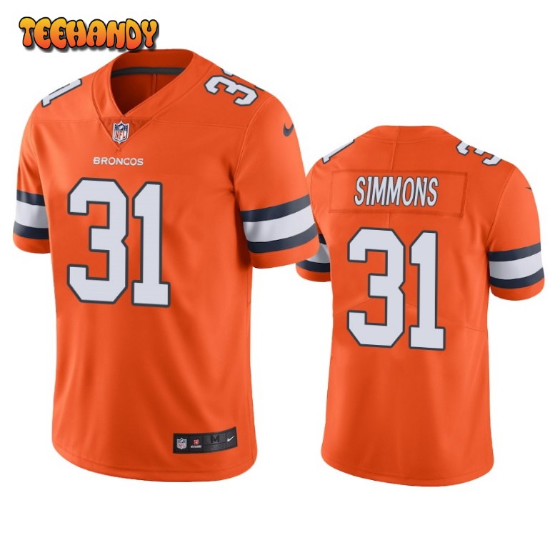 Denver Broncos Justin Simmons Orange Color Rush Limited Jersey