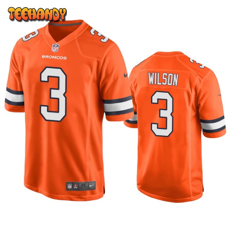 Denver Broncos Russell Wilson Orange Color Rush Limited Jersey