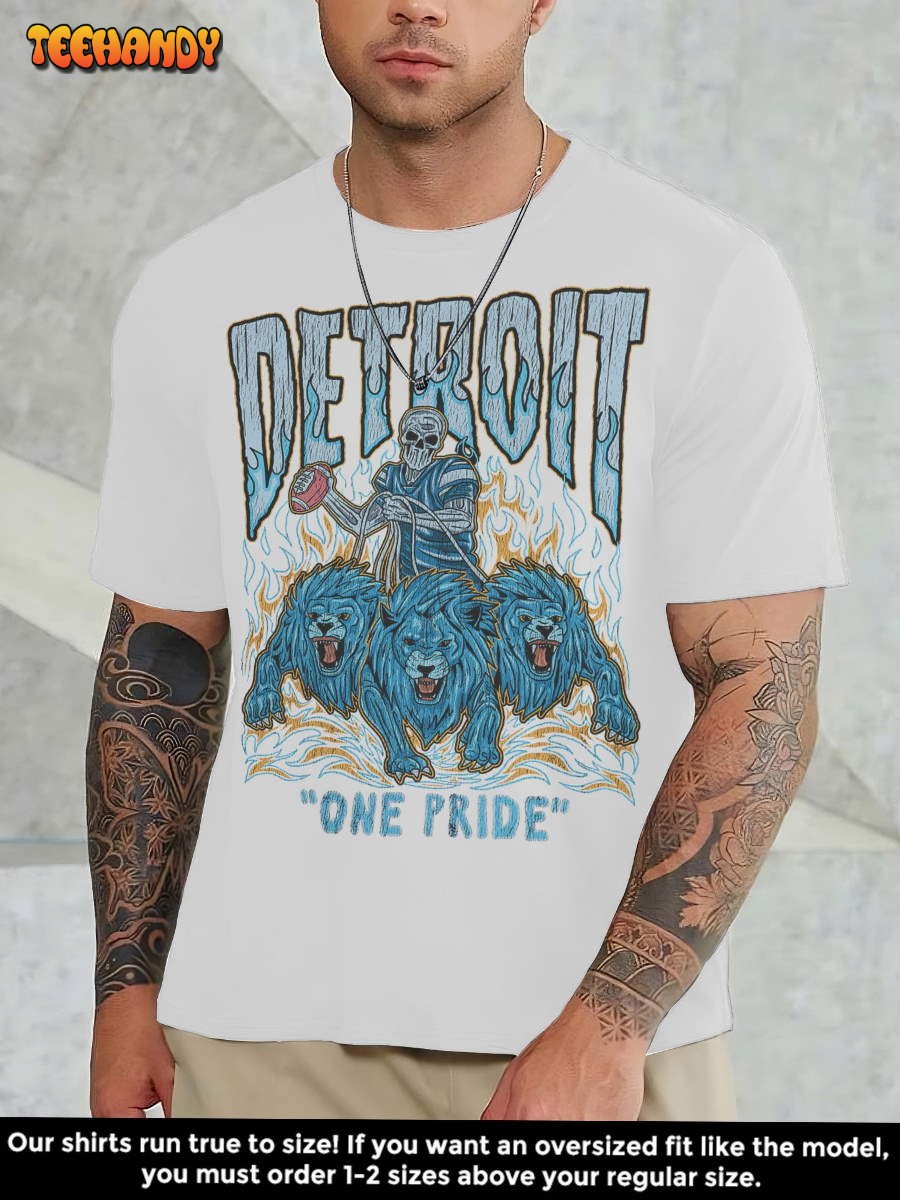 Detroit Lions One Pride shirt, Skeleton Design, Football Shirt