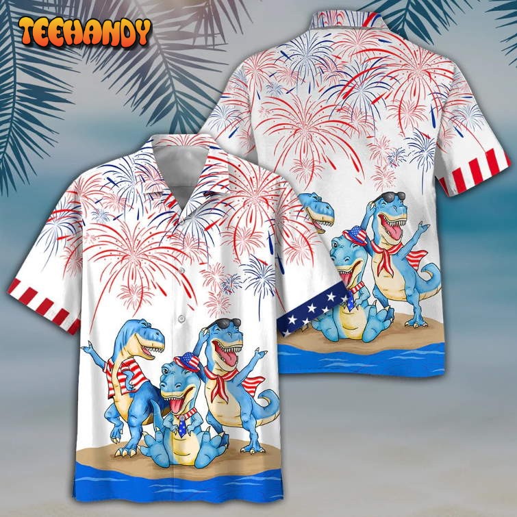 Dinosaur Hawaiian Shirt, Dinosaurus Independence’S Day 3D Full Hawaii