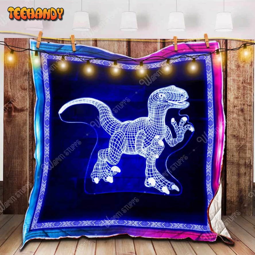 Dinosaur Light 3D Customized Quilt Blanket