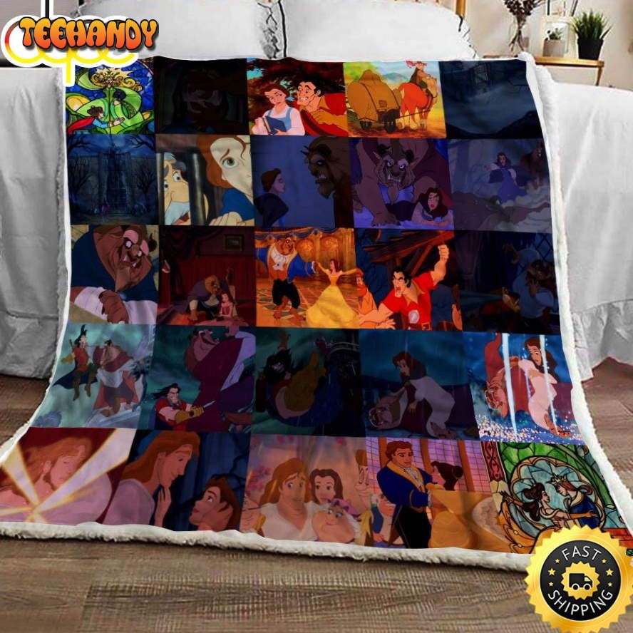 Disney Beauty And The Beast Blanket Gift For Fans Movie Disney