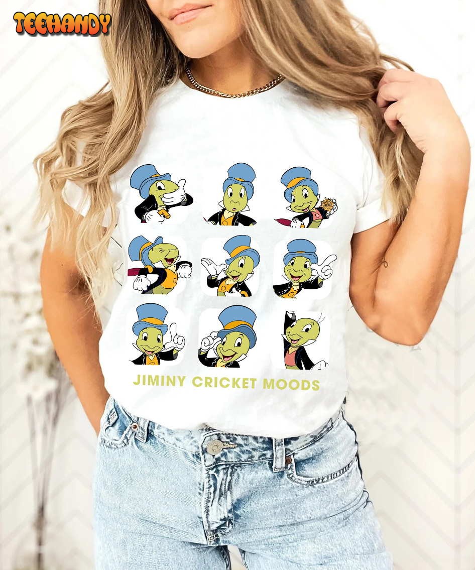 Disney Jiminy Cricket Moods Cute Face Box Up Shirt