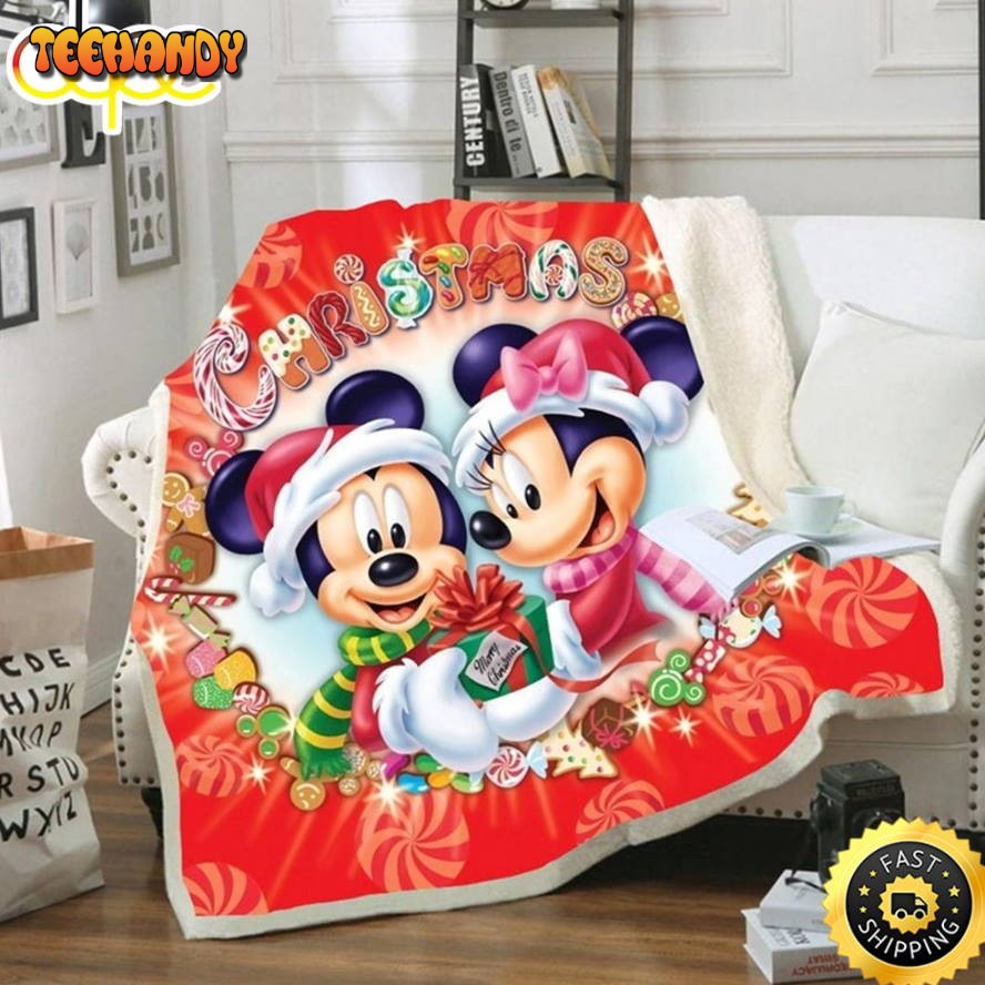 Disney Mickey Minnie Mouse Christmas Throw Blanket Gift For Fans