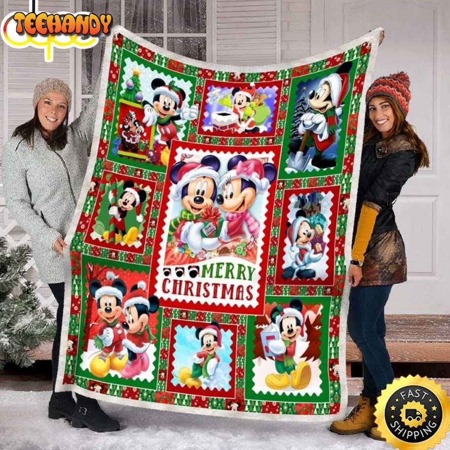 Disney Mickey Mouse Merry Christmas Red Green Disney Blanket Christmas