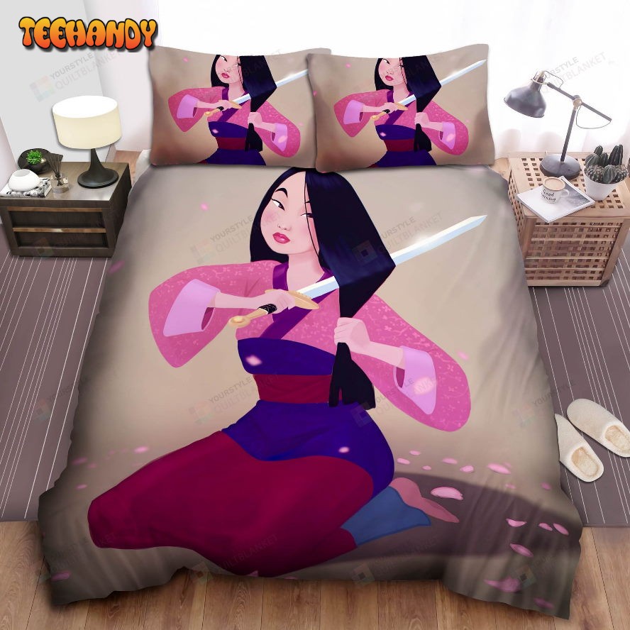 Disney Princess Mulan Cutting Her Own Hair Spread Comforter Bedding Sets