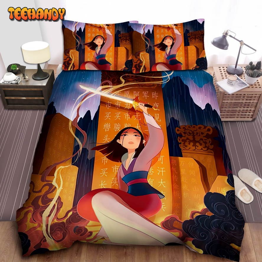 Disney Princess Mulan In Ancestor Cemetery Spread Comforter Bedding Sets