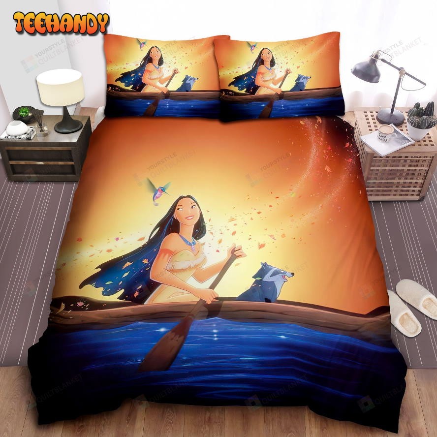 Disney Princess Pocahontas Rowing With Meeko And Flit Comforter Bedding Sets