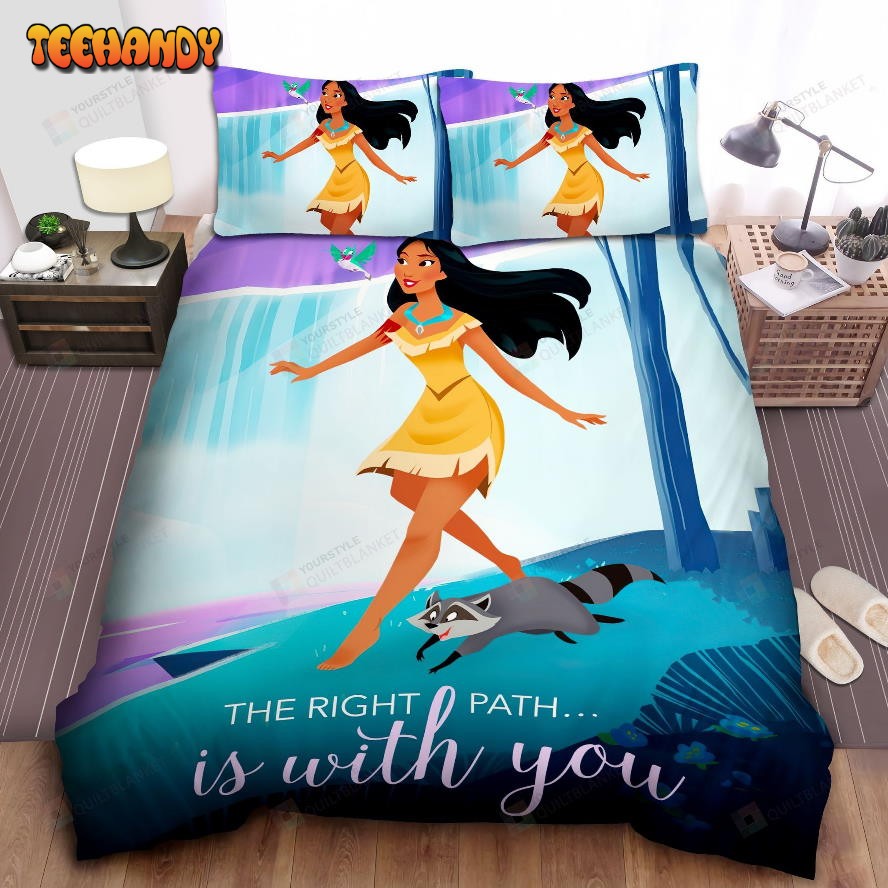 Disney Princess Pocahontas With Meeko and Flits Digital Art Bedding Sets