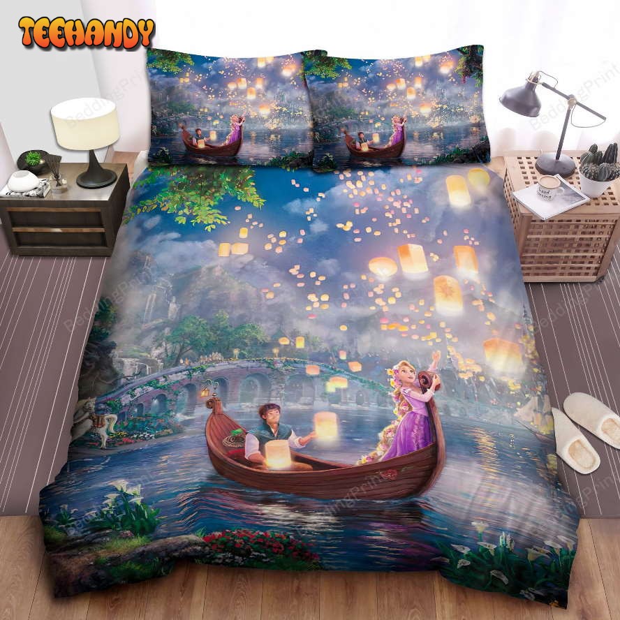 Disney Princess Rapunzel &amp Flynn Rider In Sky Lanterns Night Bedding Sets