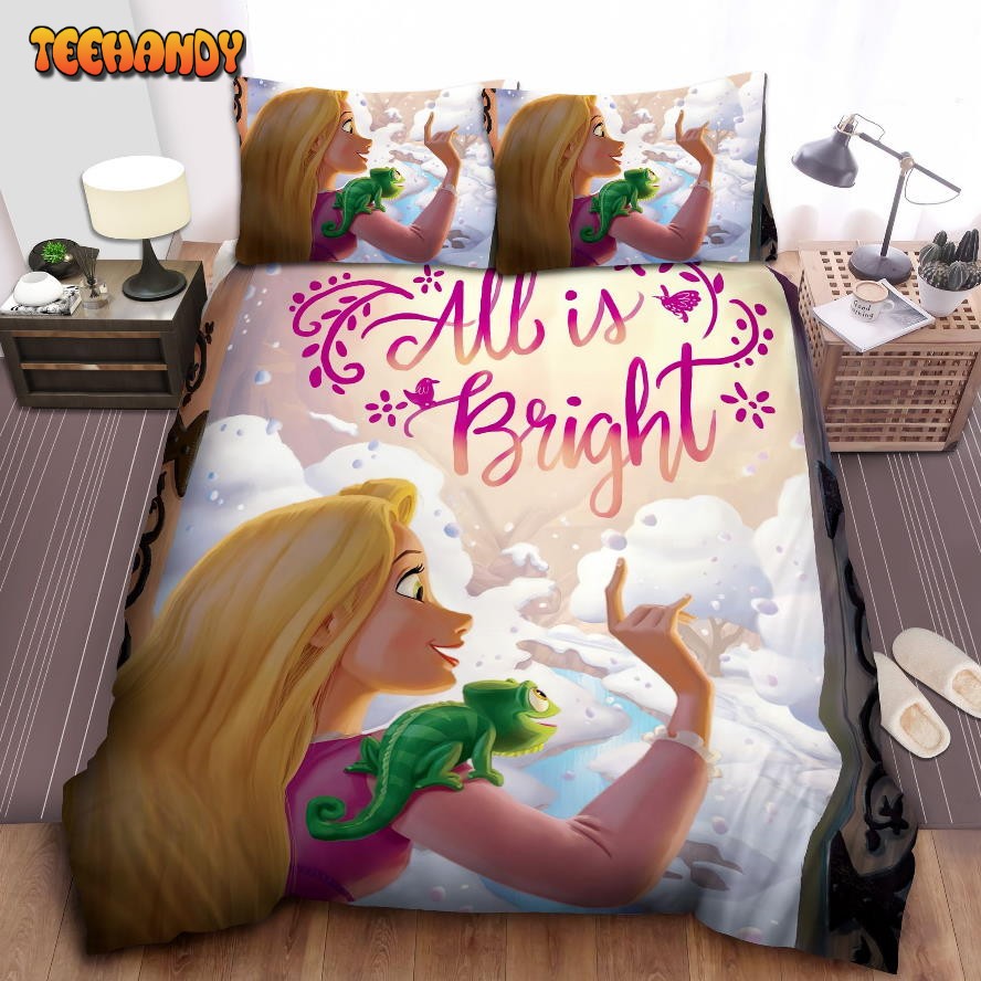 Disney Princess Rapunzel And Pascal All Is Bright Duvet Cover Bedding Sets