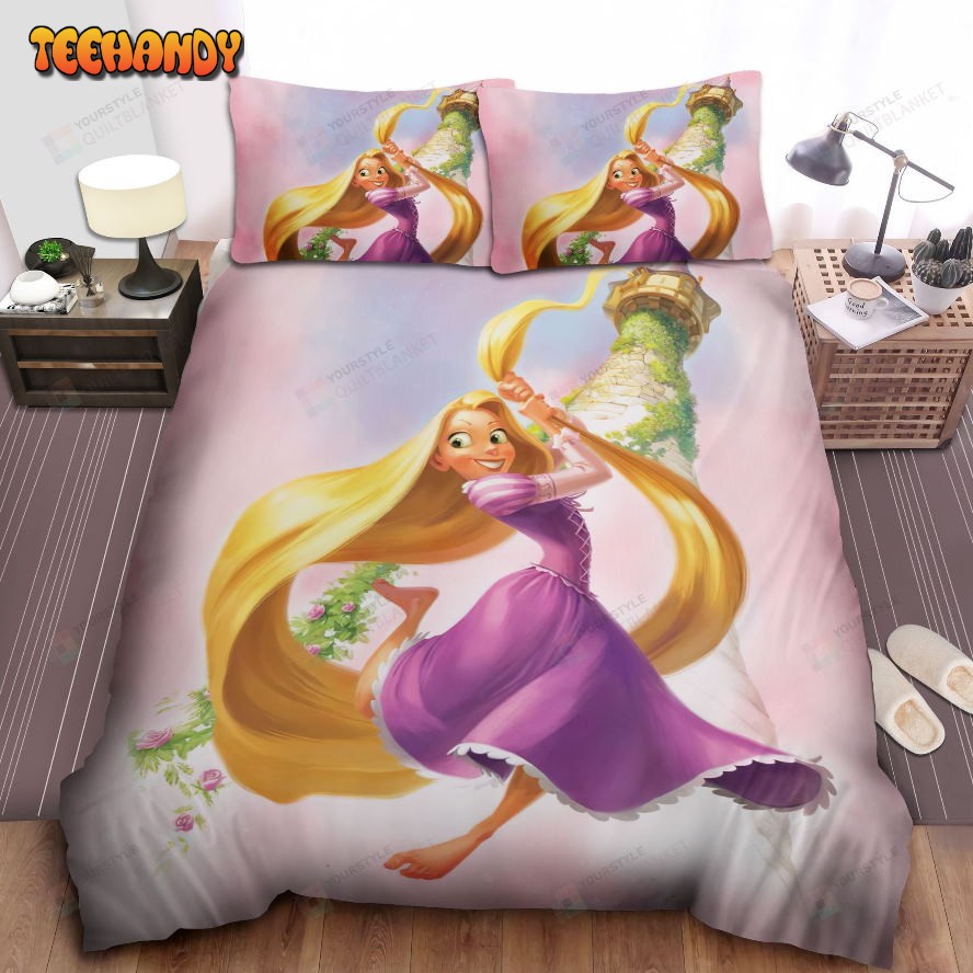 Disney Princess Rapunzel Escaping The Tower Spread Comforter Bedding Sets