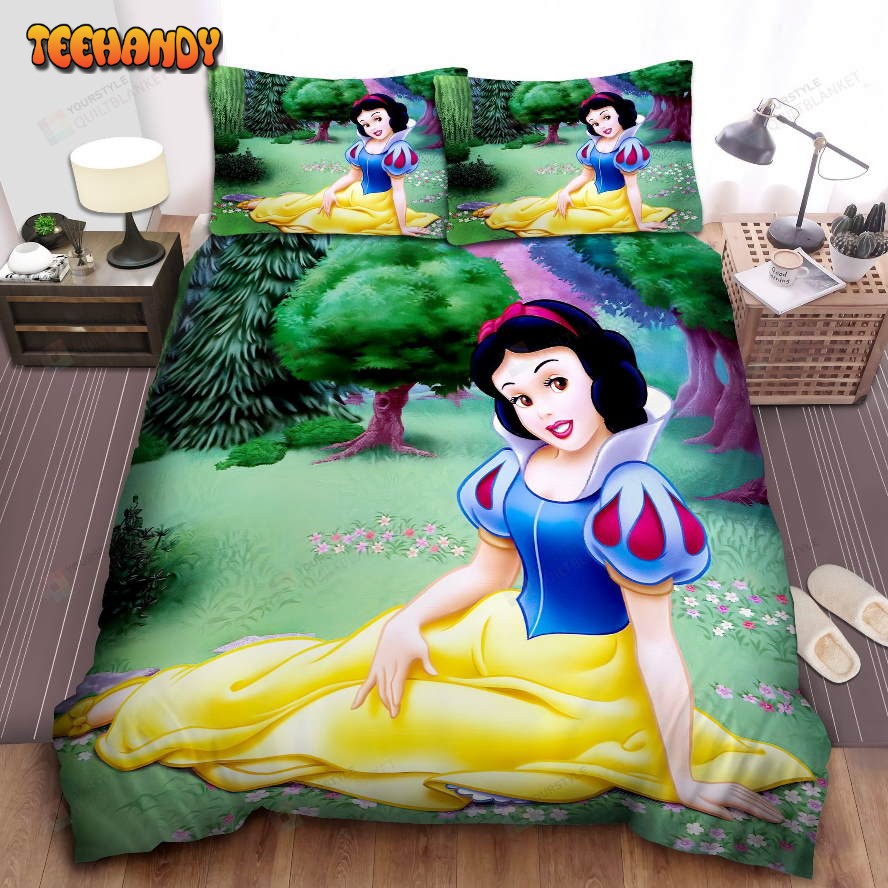 Disney Princess Snow White In The Forest Spread Comforter Duvet Cover Bedding Sets