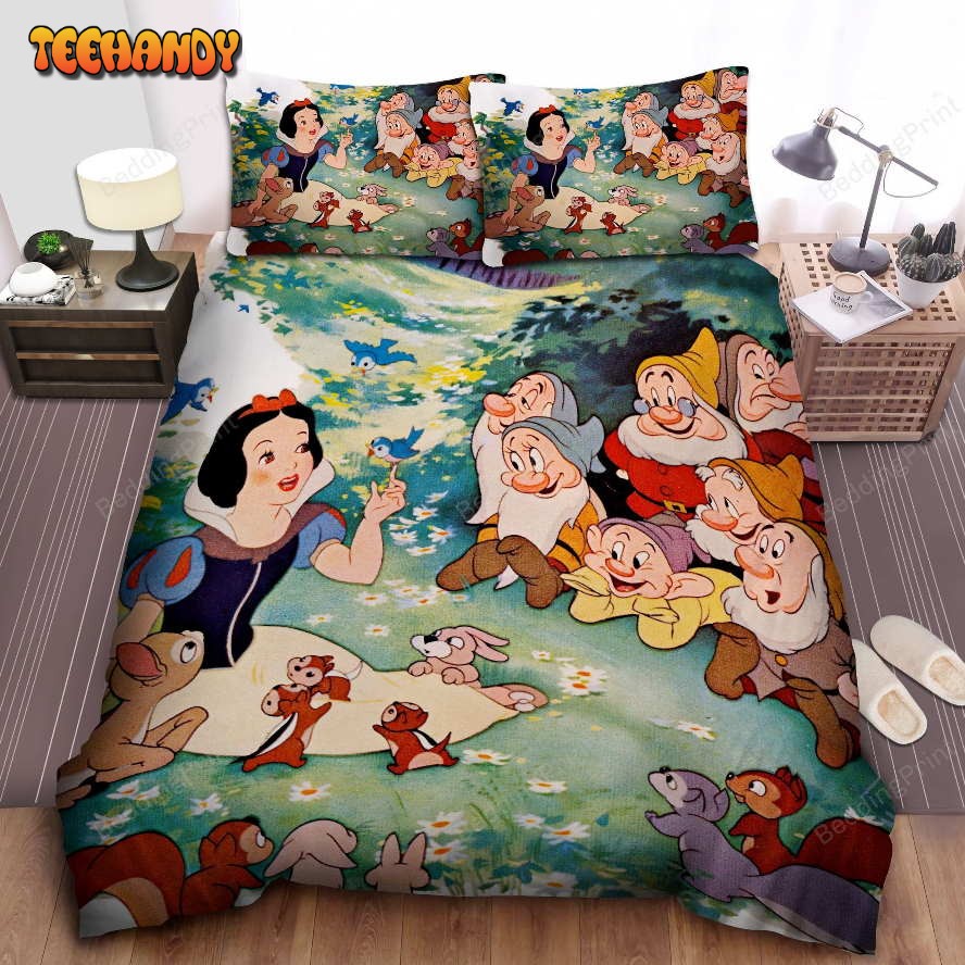 Disney Princess Snow White Surrounded By The Seven Animals Bedding Sets